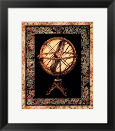 Framed Globe with Marble Border II Print