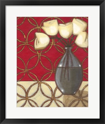 Framed Composition in Red, Gold, Cream I Print