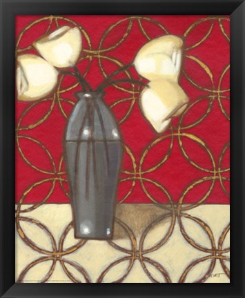 Framed Composition in Red, Gold, Cream II Print