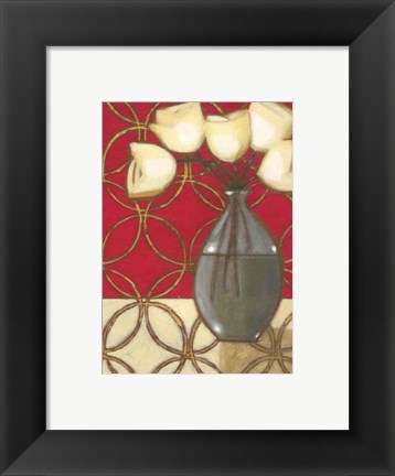 Framed Composition in Red, Gold, Cream I Print