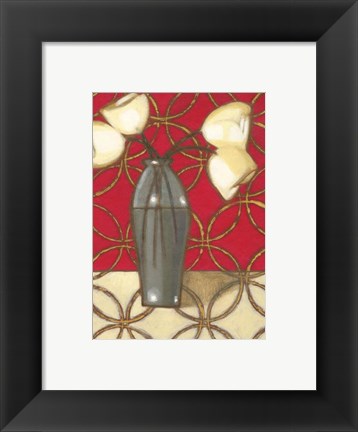 Framed Composition in Red, Gold, Cream II Print