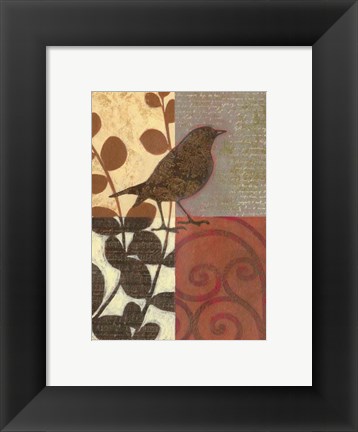 Framed Damask Sparrow Print