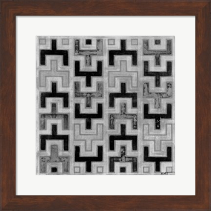 Framed Mudcloth Black &amp; White I Print