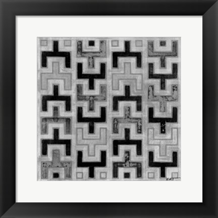 Framed Mudcloth Black &amp; White I Print