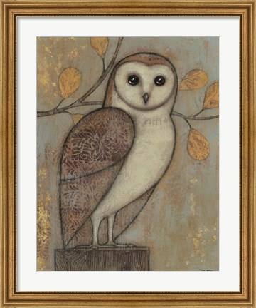 Framed Ornate Owl I Print