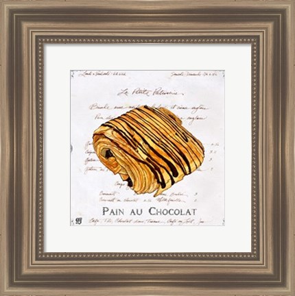 Framed Pain au Chocolat Print