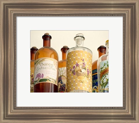 Framed French Perfume Bottles II Print