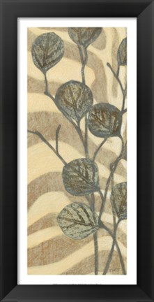 Framed Leaves on Stripes I Print