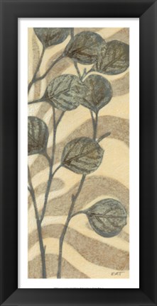 Framed Leaves on Stripes II Print