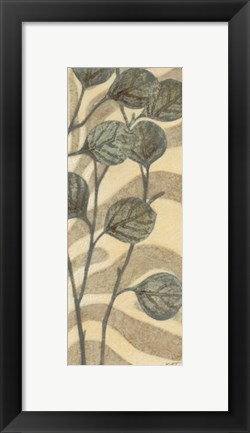 Framed Leaves on Stripes II Print