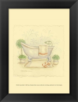 Framed Country Bath I Print