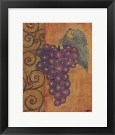 Framed Scrolled Grapes I Print