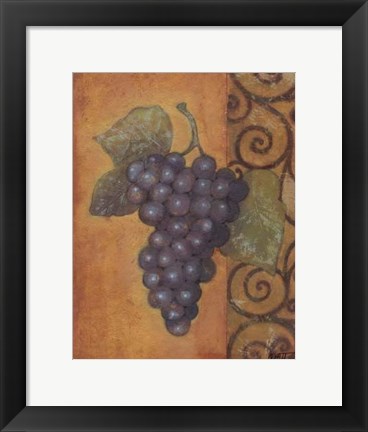 Framed Scrolled Grapes II Print