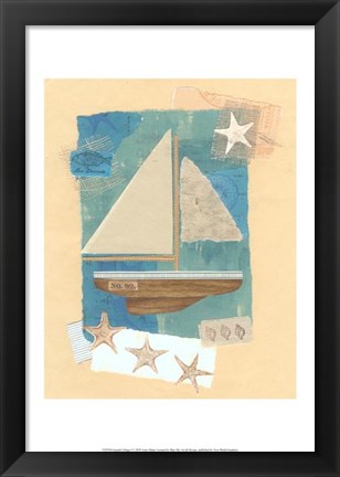 Framed Coastal Collage I Print