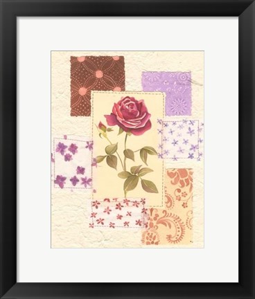 Framed Rose Collage I Print