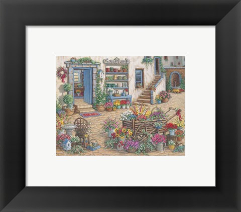 Framed Courtyard Flower Shoppe Print