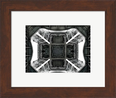 Framed View of the Eiffel Tower from below Print