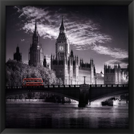 Framed London Bus IV Print