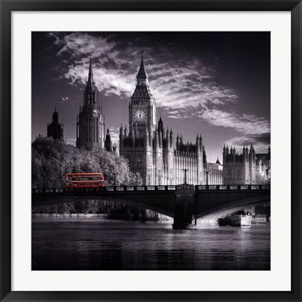 Framed London Bus IV Print