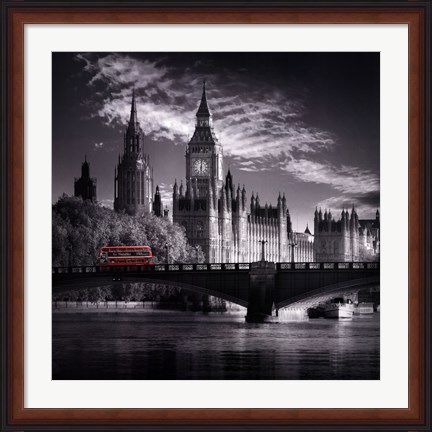 Framed London Bus IV Print