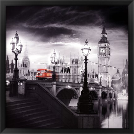 Framed London Bus III Print