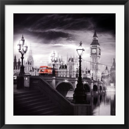 Framed London Bus III Print