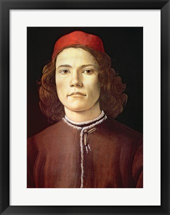 Framed Portrait of a Young Man, c.1480-85 Print