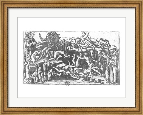 Framed Hell, from &#39;The Divine Comedy&#39; by Dante Alighieri (1265-1321) Print