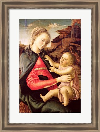 Framed Virgin and Child (Madonna of the Guidi da Faenza) c.1465-70 Print