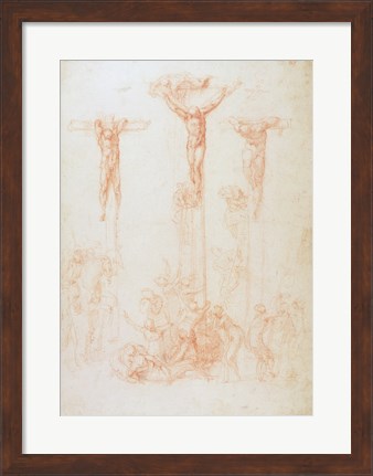 Framed Study of Three Crosses Print