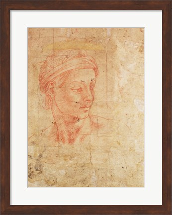 Framed Study of a Head Print