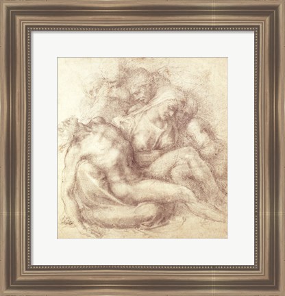 Framed Figures Study for the Lamentation Over the Dead Christ, 1530 Print