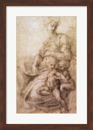 Framed Virgin and Child with the infant Baptist, c.1530 Print