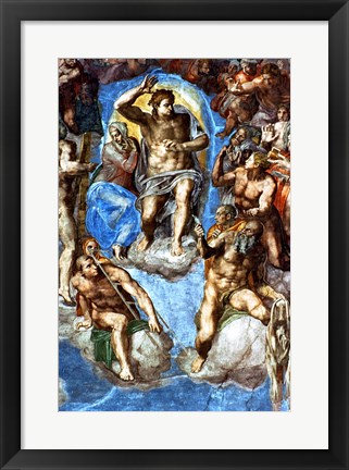 Framed Christ, detail from &#39;The Last Judgement&#39;, in the Sistine Chapel Print