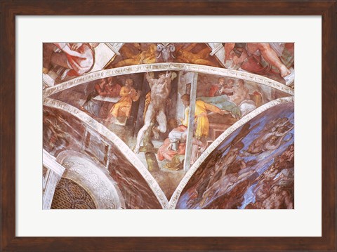 Framed Sistine Chapel Ceiling: Haman Print