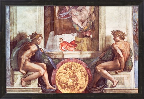 Framed Sistine Chapel Ceiling: Ignudi Print