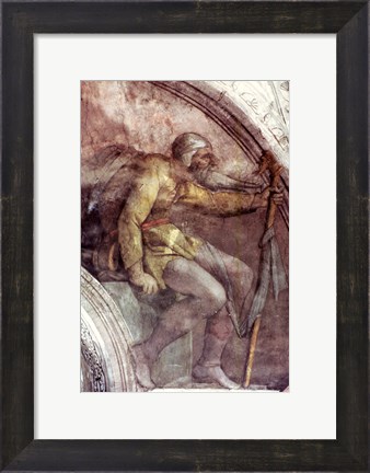 Framed Sistine Chapel Ceiling: One of the Ancestors of God Print