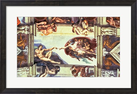 Framed Sistine Chapel Ceiling: Creation of Adam, 1510 Print