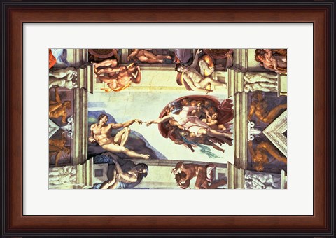 Framed Sistine Chapel Ceiling: Creation of Adam, 1510 Print