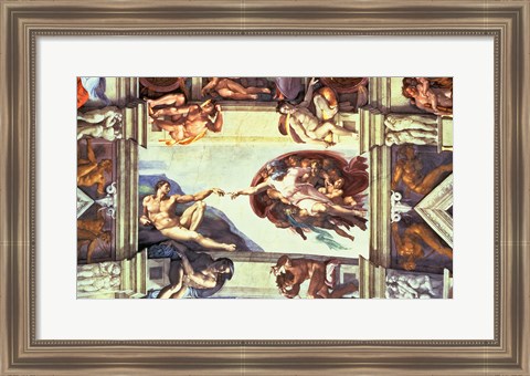 Framed Sistine Chapel Ceiling: Creation of Adam, 1510 Print