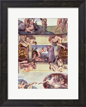 Framed Sistine Chapel Ceiling (1508-12): The Creation of Eve, 1510 Print