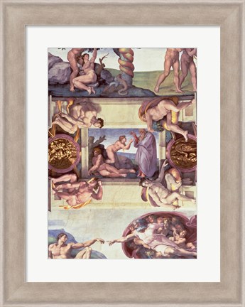 Framed Sistine Chapel Ceiling (1508-12): The Creation of Eve, 1510 Print