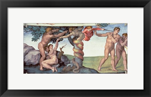 Framed Sistine Chapel Ceiling (1508-12): The Fall of Man, 1510 Print