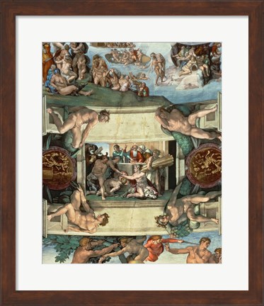 Framed Sistine Chapel Ceiling (1508-12): The Sacrifice of Noah, 1508-10 Print