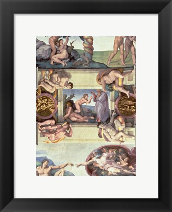 Framed Sistine Chapel Ceiling (1508-12): The Creation of Eve, 1510 Print