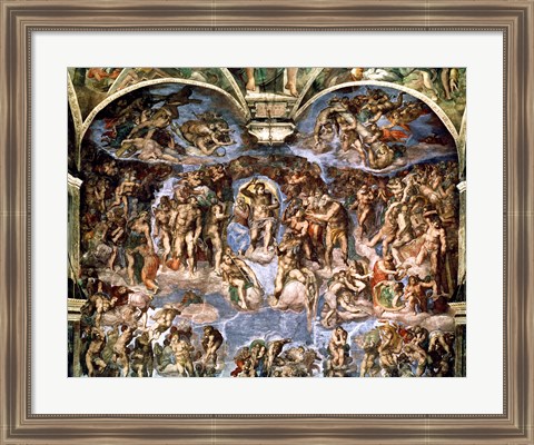 Framed Last Judgement, from the Sistine Chapel, 1538-41 Print