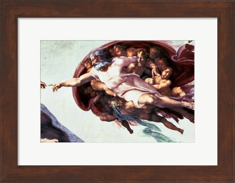 Framed Sistine Chapel Ceiling: Creation of Adam, 1510 (detail) Print