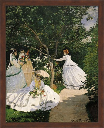 Framed Women in the Garden, 1867 Print