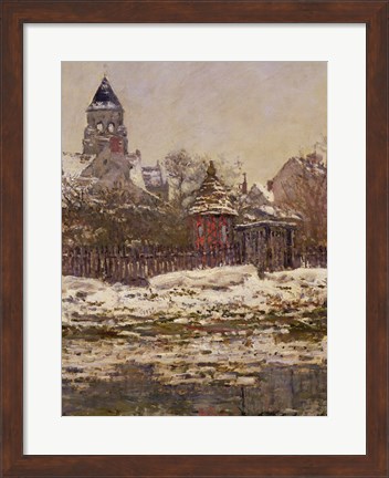 Framed Church at Vetheuil, 1879 Print