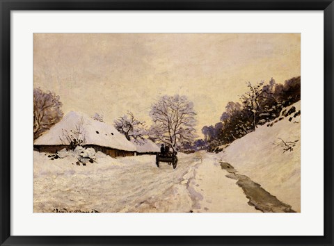 Framed Cart, or Road under Snow at Honfleur, 1867 Print